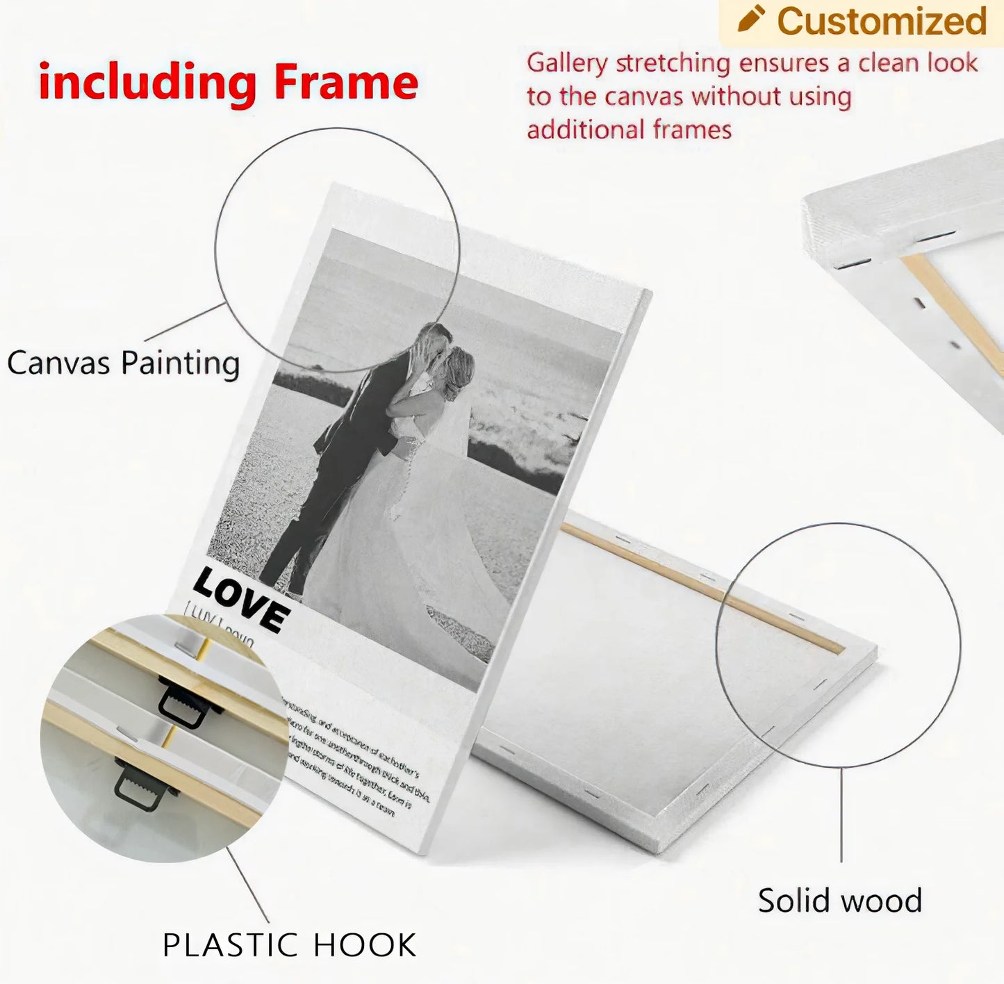 🖤 Unique Custom Black & White Canvas Artwork