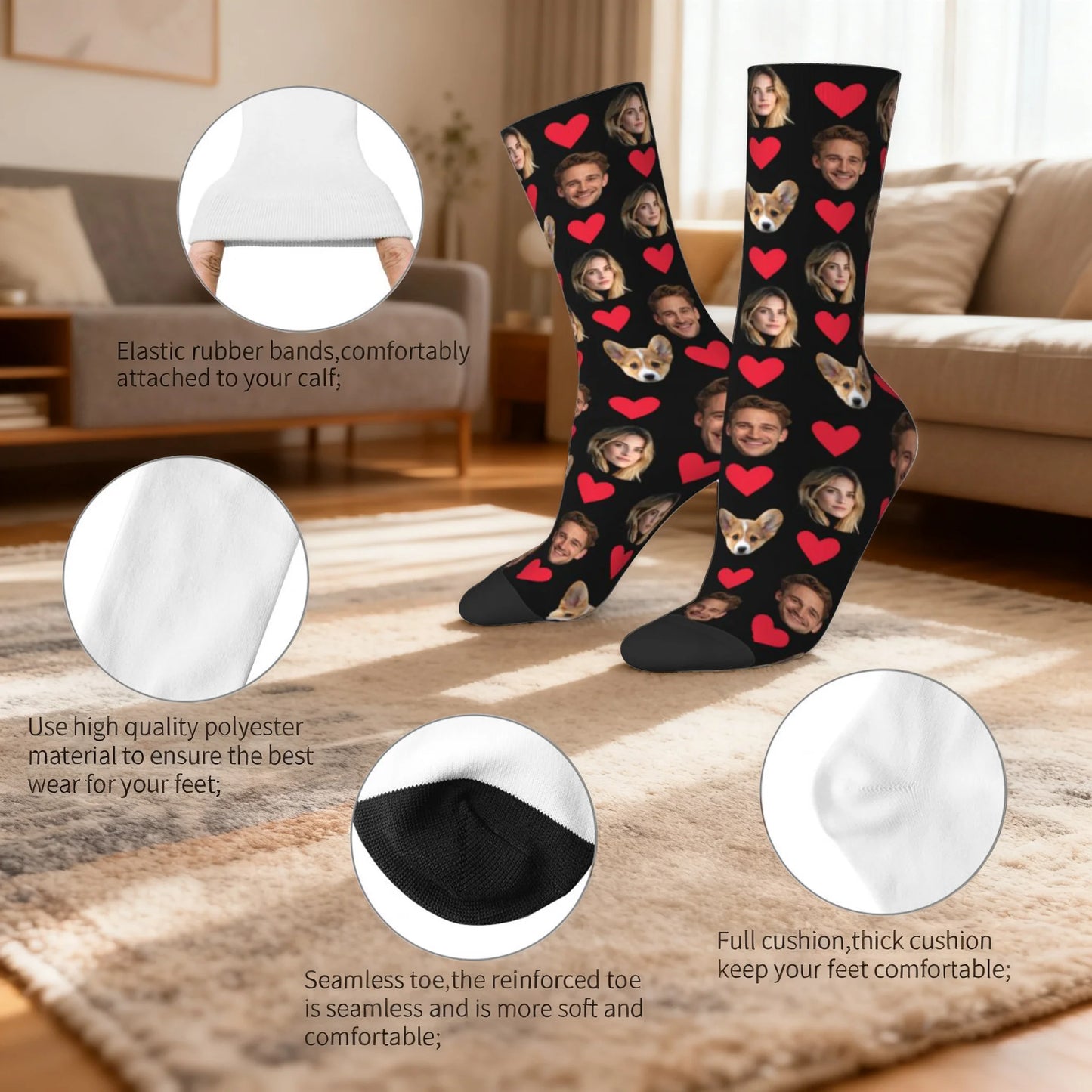 Personalised Face Socks – Funny Custom Valentine’s Gift
