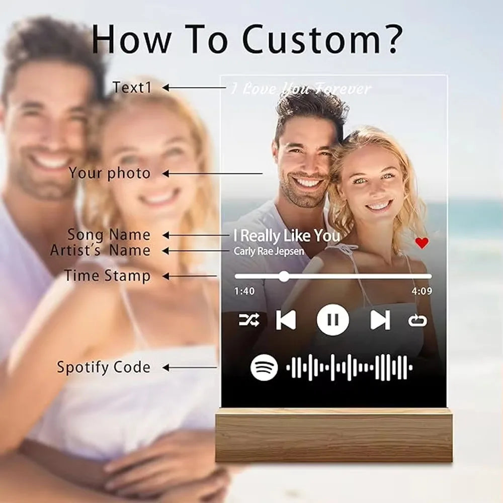 Custom Spotify Music Plaque – Personalised Acrylic Photo Gift