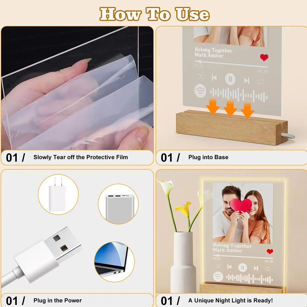 Custom Spotify Music Plaque – Personalised Acrylic Photo Gift