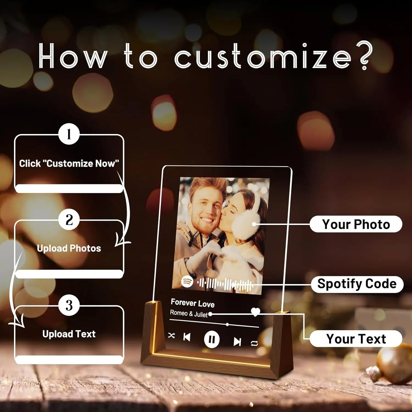 Custom Spotify Music Plaque – Personalised Acrylic Photo Gift